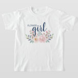 Camiseta Flower Girl Pink Floral Wedding T-Shirt<br><div class="desc">Make your flower girl feel extra special with this fun t-shirt!</div>