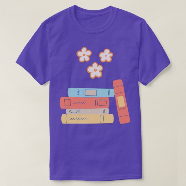 Camiseta flower growing from book grow mind grow yourself (Diseño del anverso)