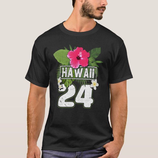 Camiseta Flower Hawaii 24 Vacaciones (Anverso)