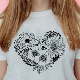 Camiseta Flower Heart Love