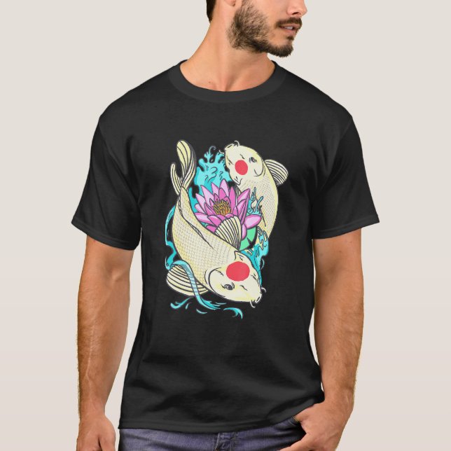 Camiseta Flower Lotus Japonés Dueño De Carne Pond Fish Tanc (Anverso)