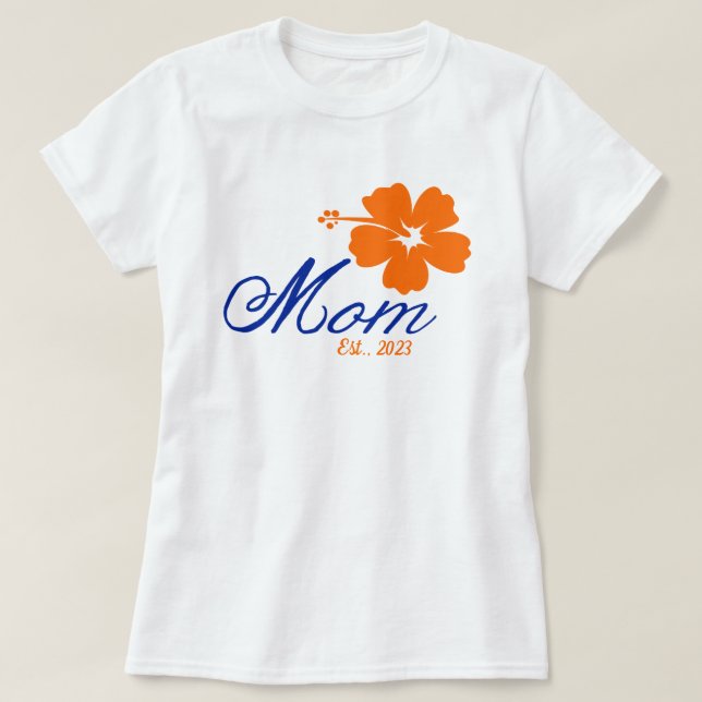Camiseta Flower Mom instituyó el Día de la Madre Personaliz (Diseño del anverso)