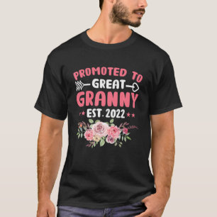 Camiseta Flower New Grandma Grandparent Promoted To Great G