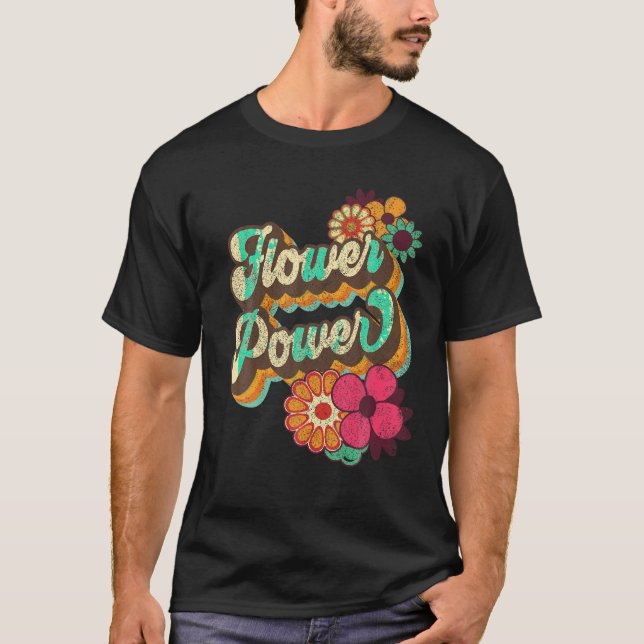 Camiseta Flower Power 60s 70s Hippie Retro Groovy Positive (Anverso)