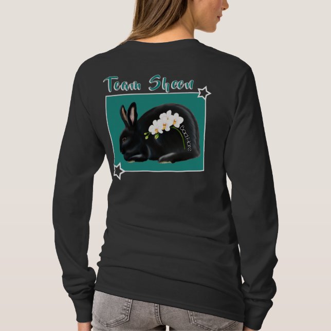Camiseta Flower Power: black with orchids  (Reverso)
