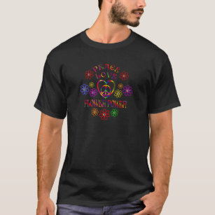 Camiseta Flower power del amor de la paz