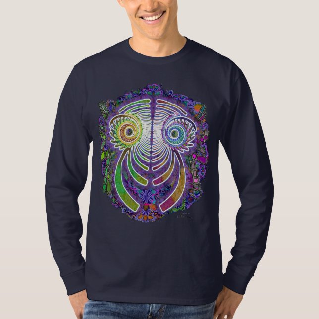 Camiseta Flower power del dragón del fractal (Anverso)