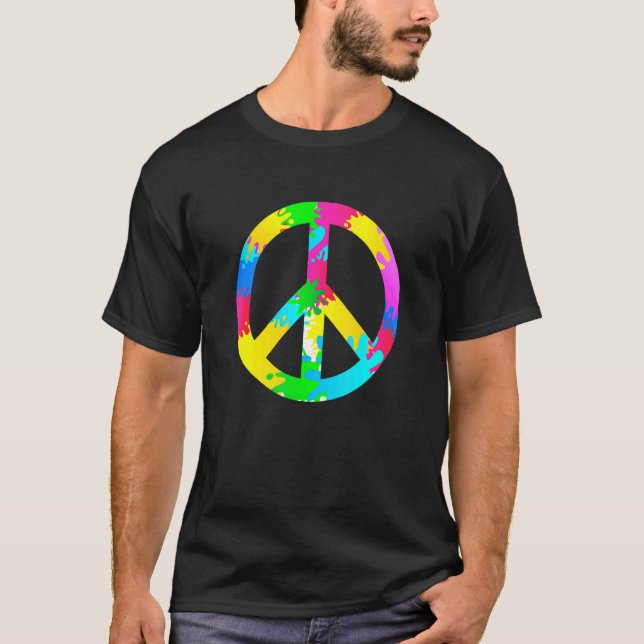 Camiseta Flower Power Peace Hippie Love 60s 70s Costume Ret (Anverso)