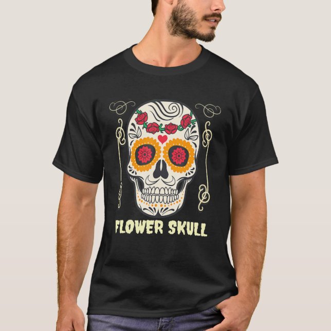 Camiseta Flower skull_1 (Anverso)
