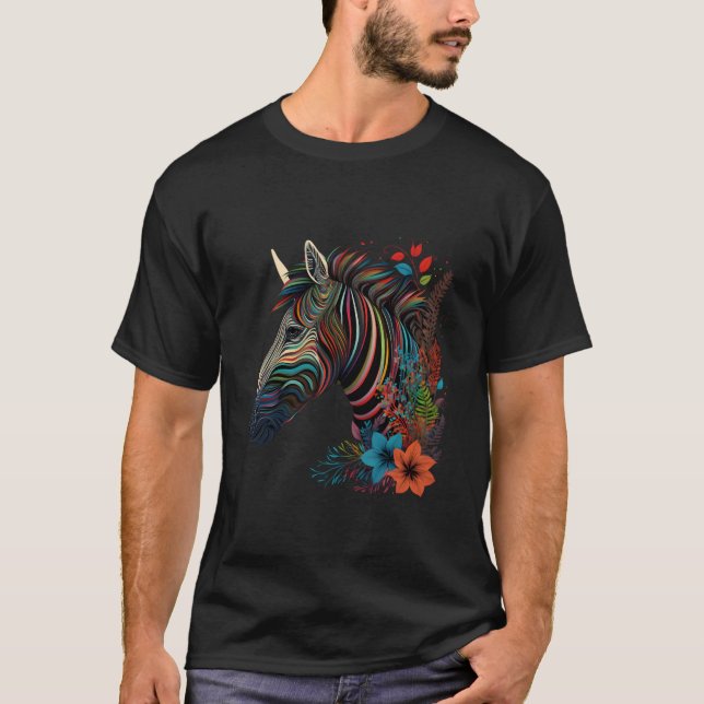 Camiseta Flower Zebra On Summer Floral Zebra (Anverso)