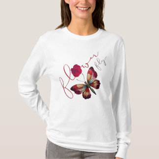 Camiseta Flowerfly_dgn.no.1- por Maaya Imints, Women LSleev