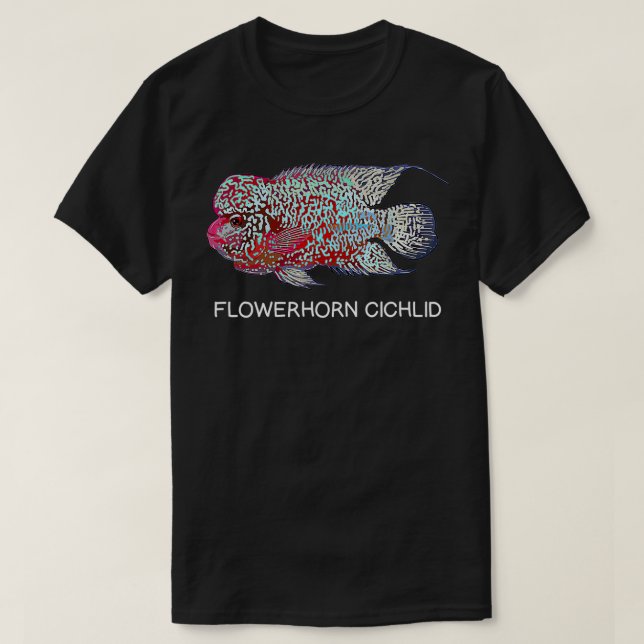 Camiseta Flowerhorn Cichlids Acuario de agua dulce Pescado (Diseño del anverso)