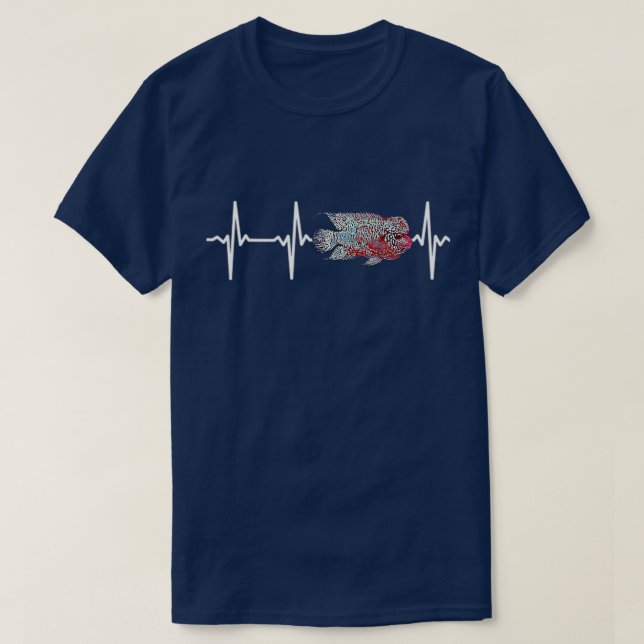 Camiseta Flowerhorn Cichlids Heartbeat Acuario de pesca (Diseño del anverso)