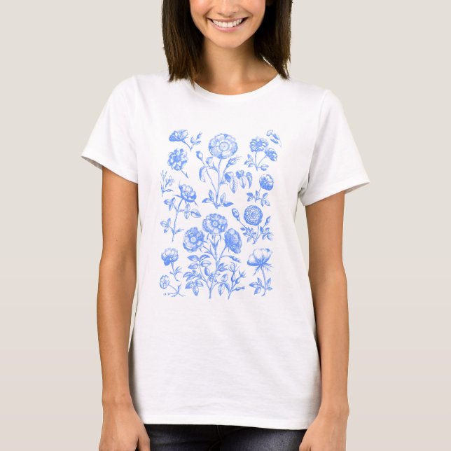 Camiseta Flowers Antique Botanical Art (Anverso)