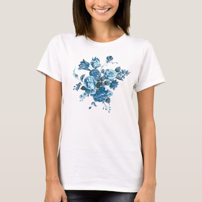 Camiseta flowers blue bouquet (Anverso)
