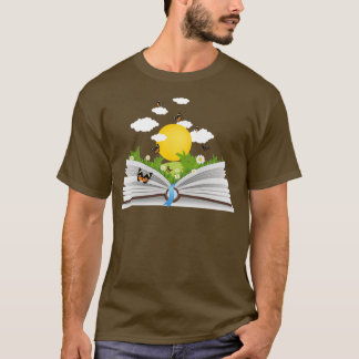 Camiseta flowers growing from book Sticker addicted to read
