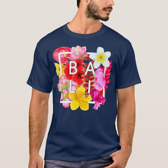 Camiseta Flowers of Bali Word Art  Bali Indonesia (Anverso)