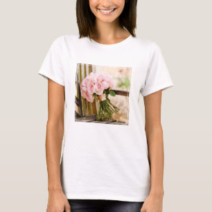 Camiseta Flowers   Pink Rose Bouquet