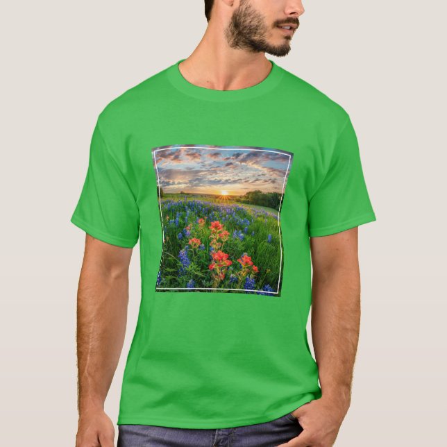 Camiseta Flowers | Texas Bluebonnets & Indian Paintbrush (Anverso)