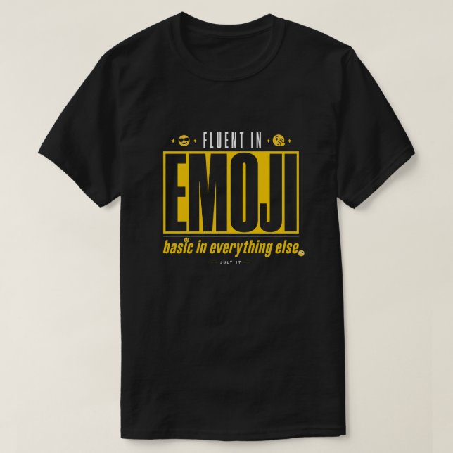 Camiseta Fluent in Emoji Basic en Todo lo Demás | (Diseño del anverso)