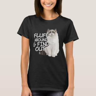 Camiseta Fluff Alrededor y descubrir el gato felino curado