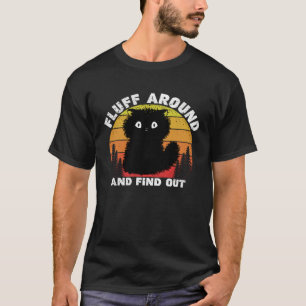 Camiseta Fluff Around y Descubre Niños Hombres Mujeres Gato