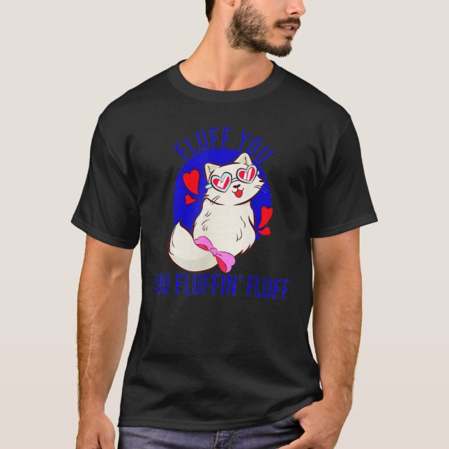 Camiseta Fluff, Fluffin, Corta Gato Con Corazón (Anverso)