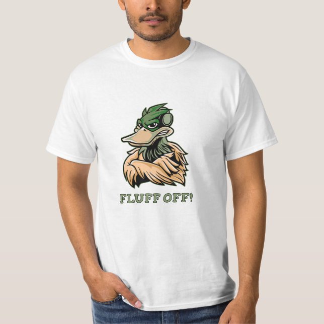 Camiseta Fluff Off Funny Duck t-shirt design (Anverso)
