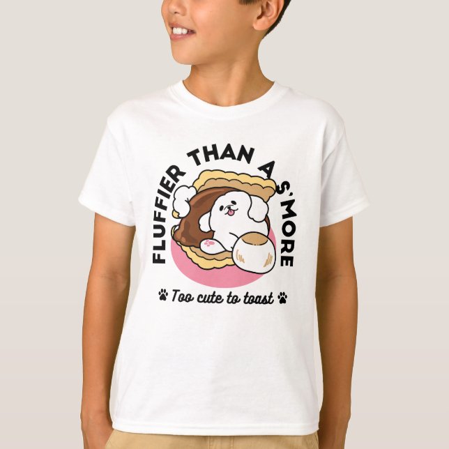 Camiseta Fluffier Tha S’more - Perro y bollo de postre (Anverso)