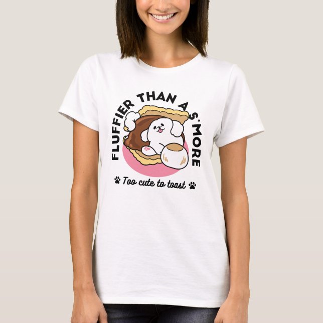 Camiseta Fluffier Tha S’more - Perro y bollo de postre (Anverso)