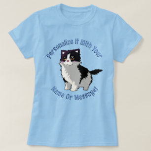 Camiseta Fluffy Black And White Cat