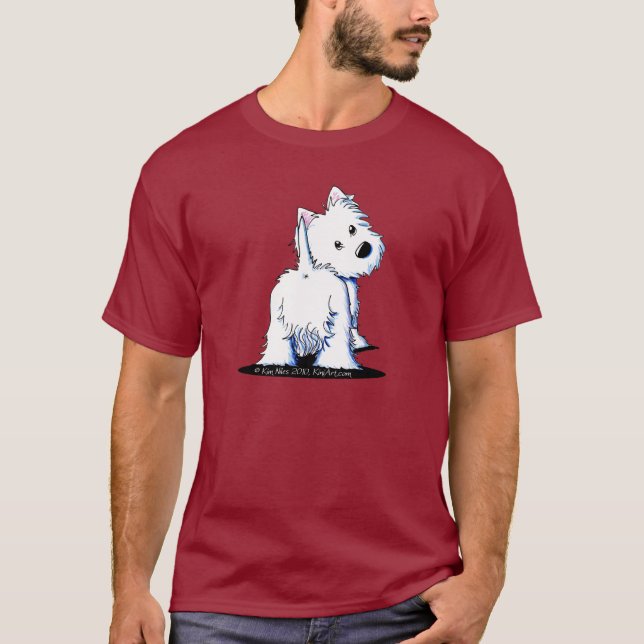 Camiseta Fluffy Butt Westie Dark T-Shirt (Anverso)
