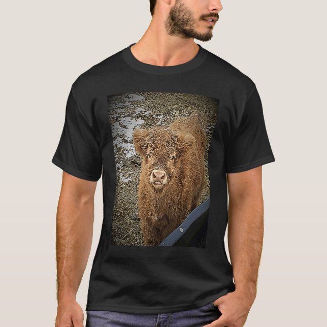 Camiseta Fluffy Highland cow (Anverso)