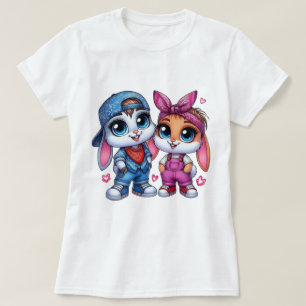 Camiseta 👕🐰Fluffy & Puffy Rabbit Mujer Básica
