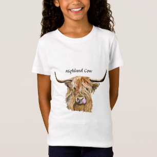Camiseta Fluffy Red Highland Cow Original Digital Art  