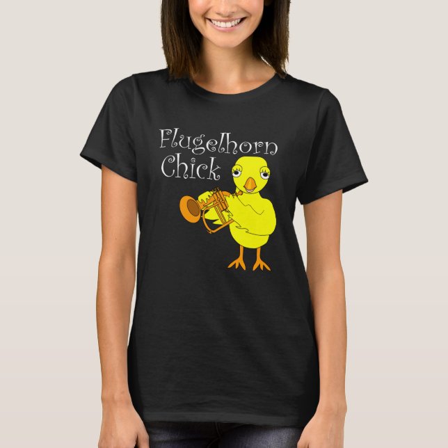 Camiseta Flugelhorn Chick White Text (Anverso)