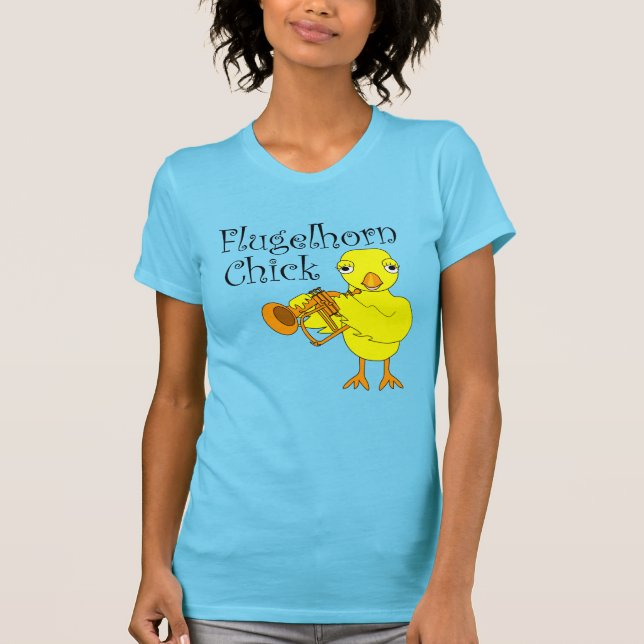 Camiseta Flugelhorn Chick White Text (Anverso)