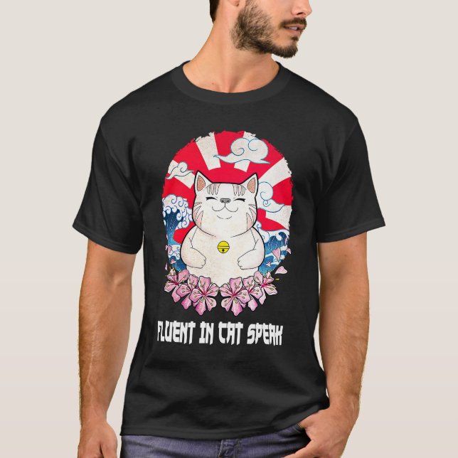 Camiseta Fluidez en gato habla gato Gato Gato Gato Humor Ga (Anverso)