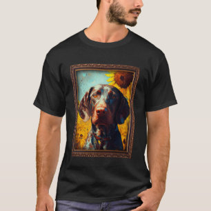 Camiseta Flujo de girasol de pintura de puntero en alemán d