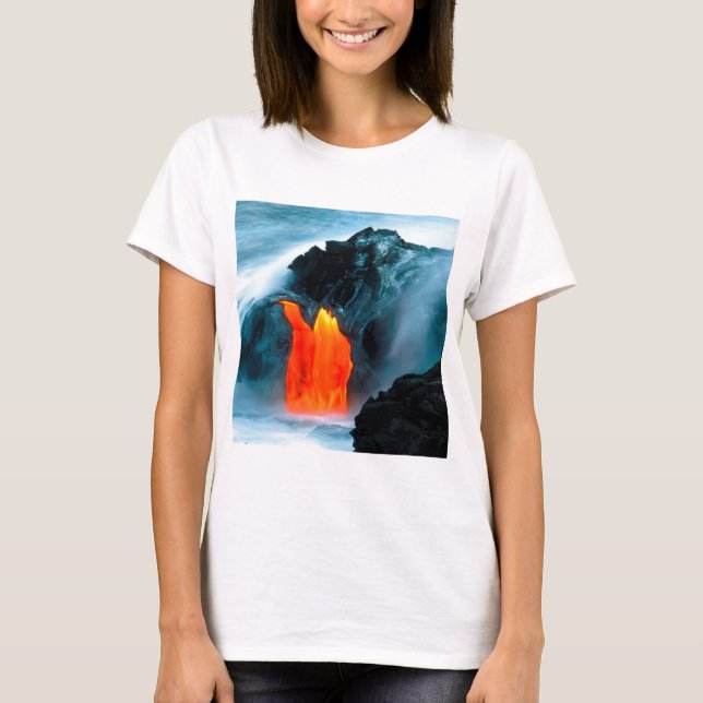 Camiseta Flujo de lava del volcán de Kilauea Hawaii (Anverso)