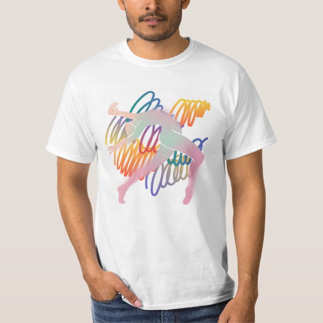 Camiseta Flujo dinámico: Figura abstracta en movimiento (Anverso)