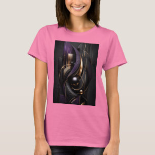 Camiseta Flujo Dorado Composición Abstracta Ultra 3D