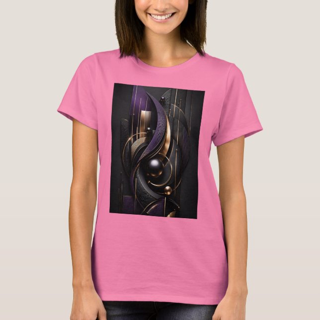 Camiseta Flujo Dorado | Composición Abstracta Ultra 3D (Anverso)