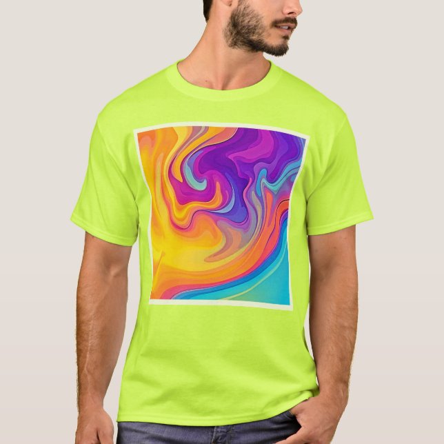 Camiseta Flujo vibrante de arte líquido (Anverso)