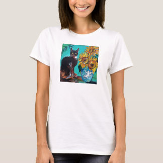CAMISETA FLUJOS CON CAT EN TURQUÍA AZUL