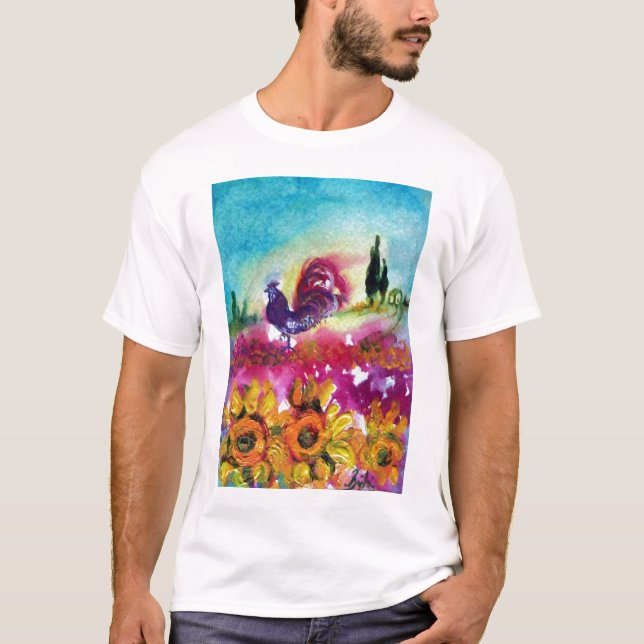 CAMISETA FLUJOS Y ROOSTER NEGRO (Anverso)