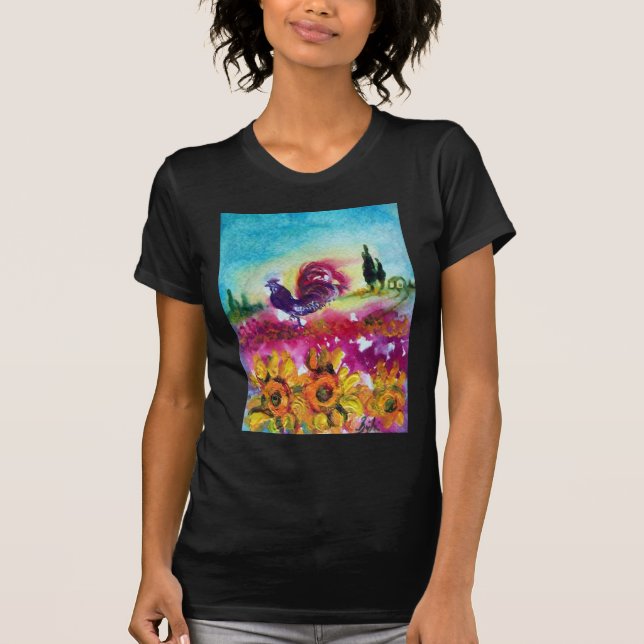 CAMISETA FLUJOS Y ROOSTER NEGRO (Anverso)