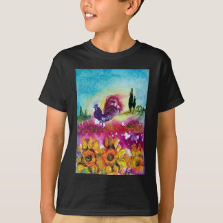 CAMISETA FLUJOS Y ROOSTER NEGRO