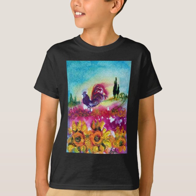 CAMISETA FLUJOS Y ROOSTER NEGRO (Anverso)