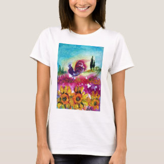 CAMISETA FLUJOS Y ROOSTER NEGRO